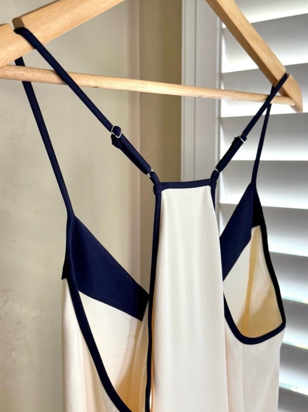 Luxely Navy Cream Slip Midi Dress Coastal Resort NWT Size 6 Vacation Dinner - Picture 6 of 9